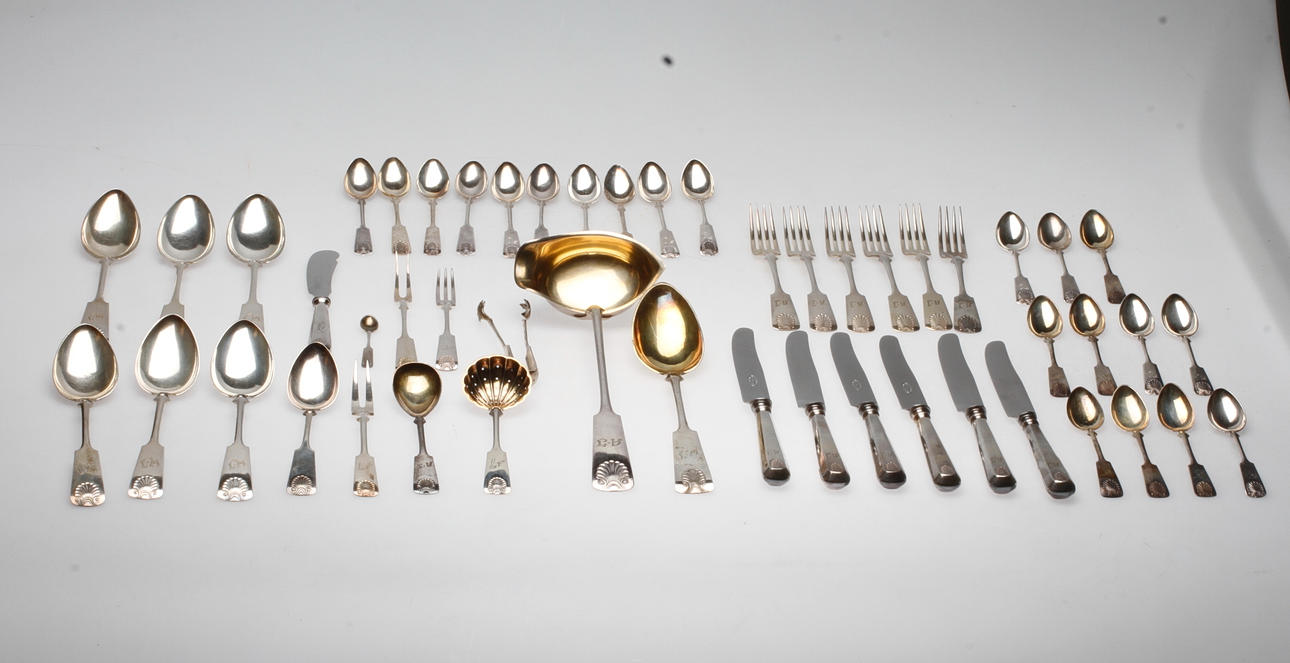 BESTICK, 50 delar, silver, Finland, vikt ca. 1391,8 gram.