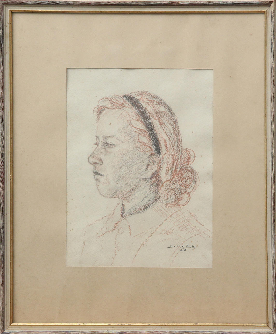 BRITA EK. DRAWING, chalk, signed.