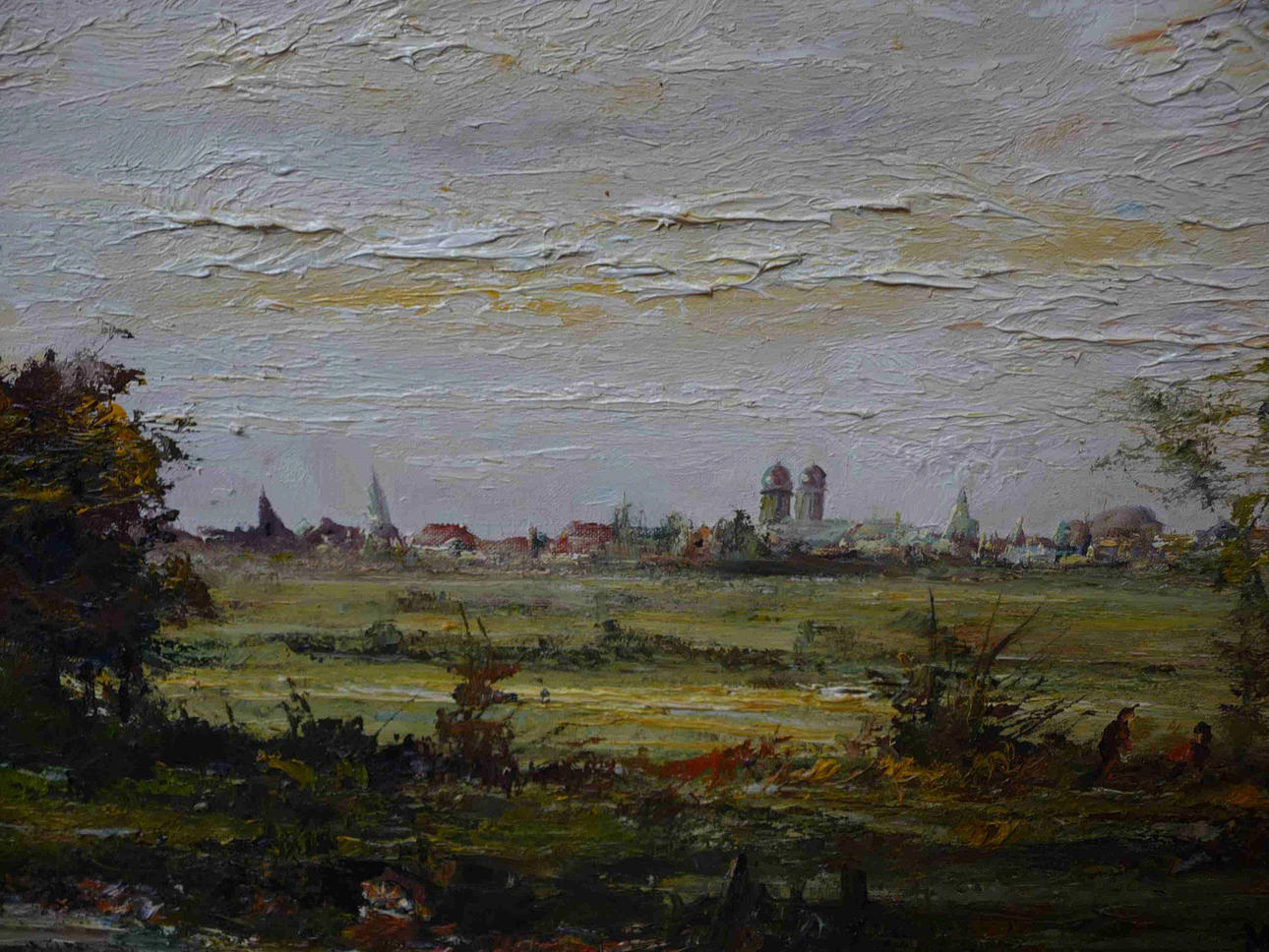 WILLY JÄGER, Trädtäckt hedlandskap med vidsträckt utsikt över München.