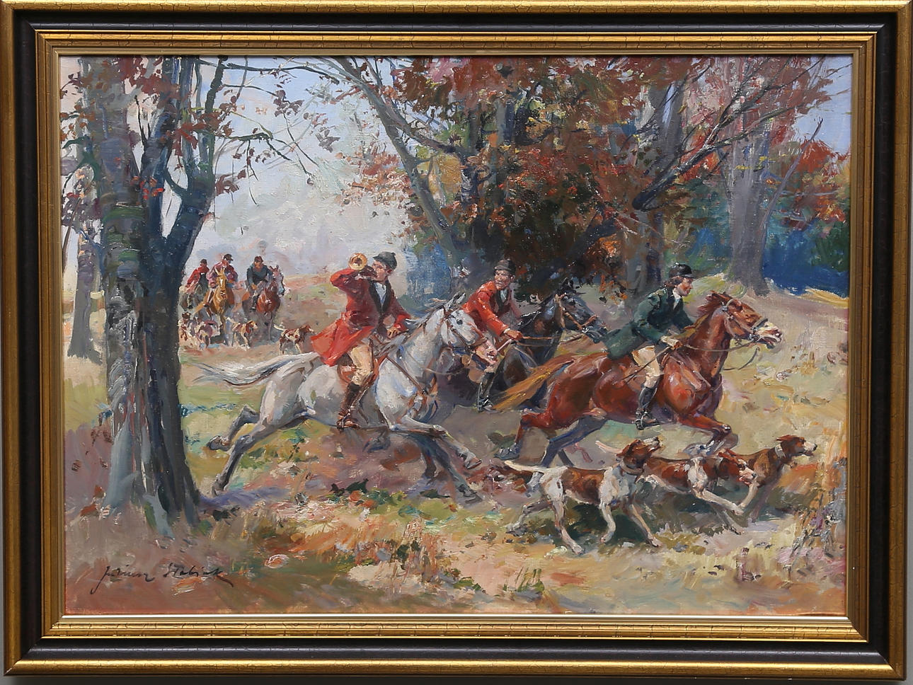 OIDENTIFIERAD KONSTNÄR. Olja på duk, möjligen signerad Joachim Stabrink.