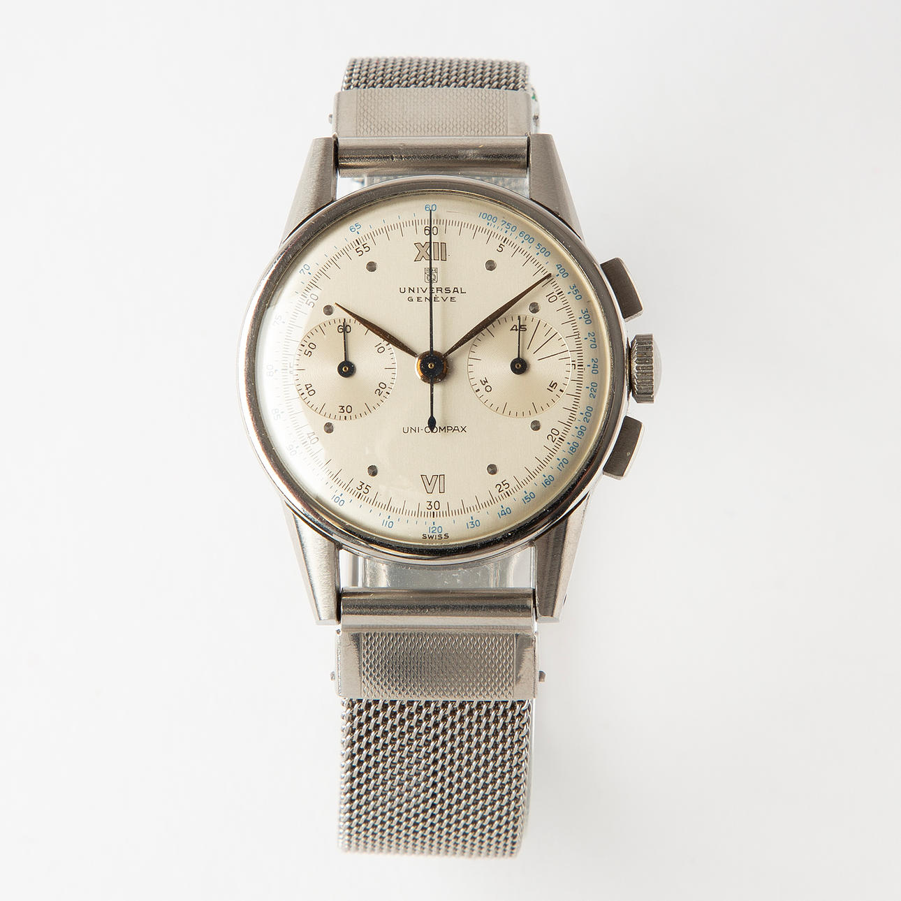 UNIVERSAL, Uni-Compax, armbandsur, 35 mm, stål, ca 1946.