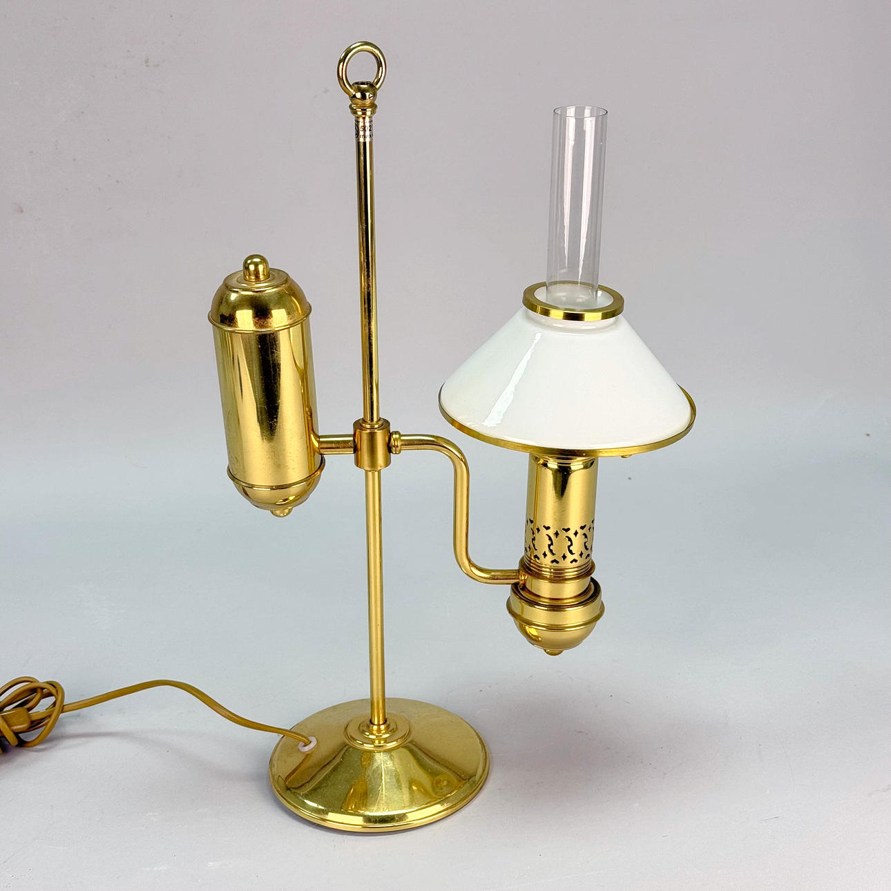 TABLE LAMP - Brass and glass.