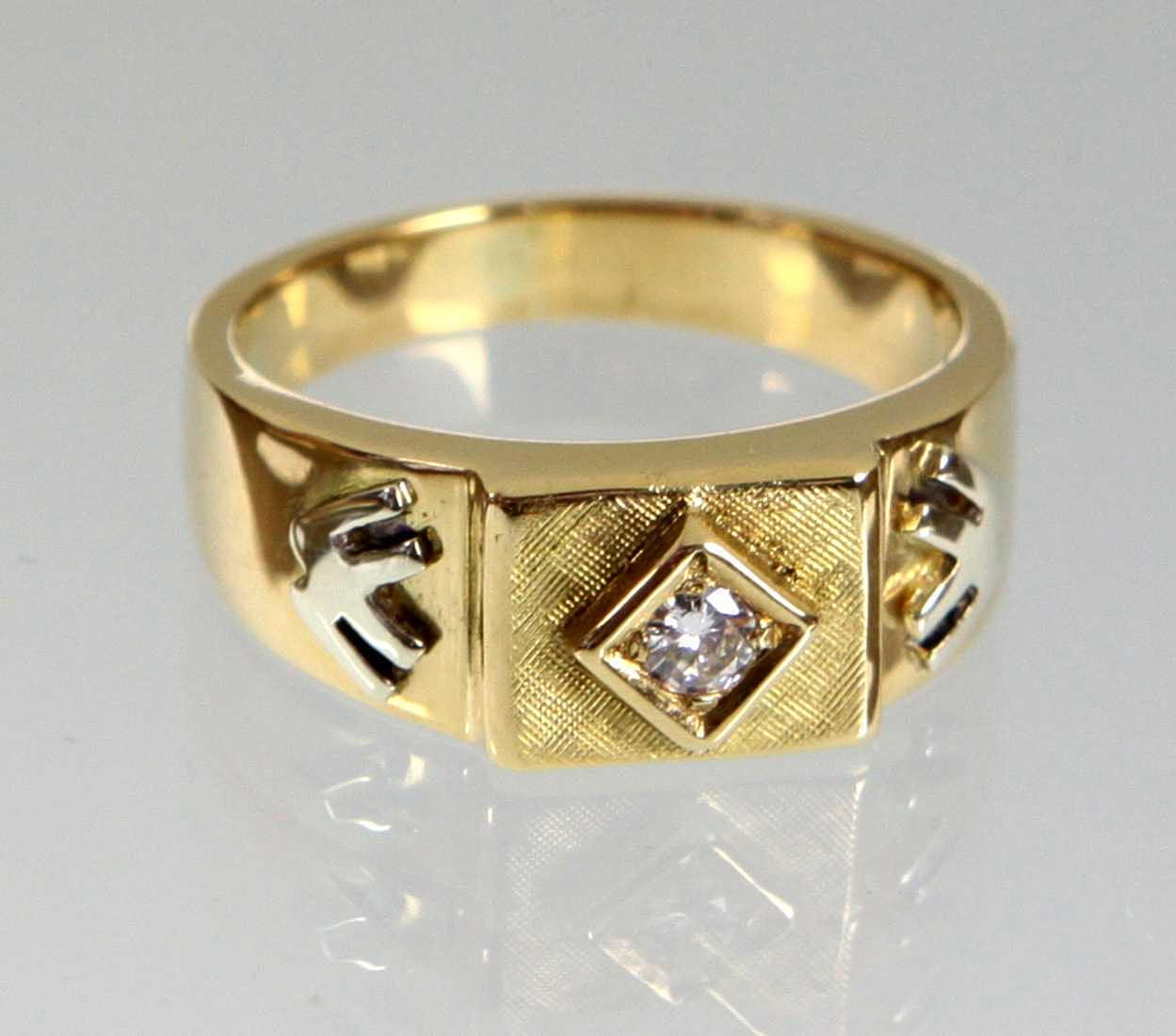 BRILJANT ENSTENSRING, guld 750.