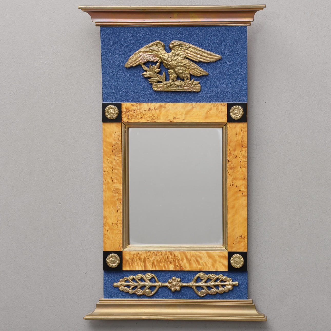 GLASS MASTER MIRROR, root veneer etc., Gemla, 1970s.