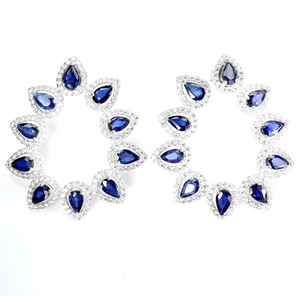 SAPPHIRE SILVER EARRINGS.