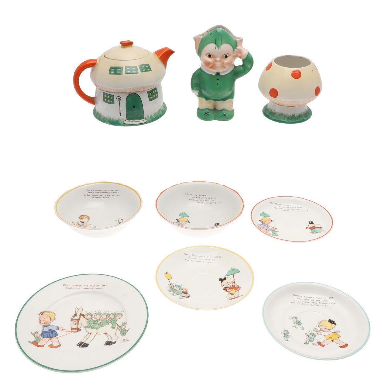 MABEL LUCIE ATTWELL - TEA SET & OTHER ITEMS.