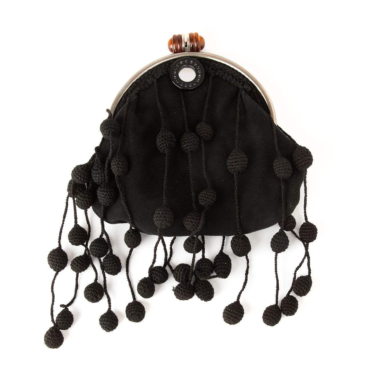 MARNI. Clutch (with brooch), suede.