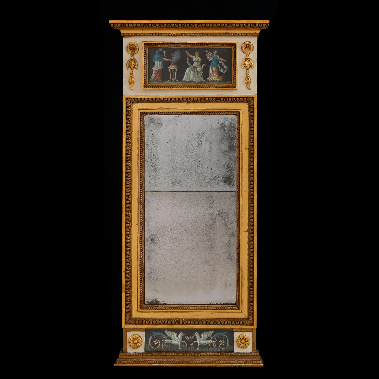 MIRROR, 18th century. Indistinct stamps on frame.
