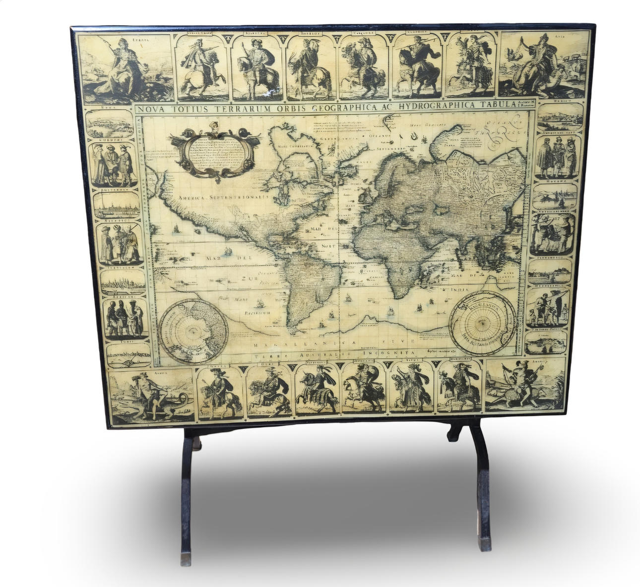 Folding metal side table with map on the envelope. Furniture - Tables ...