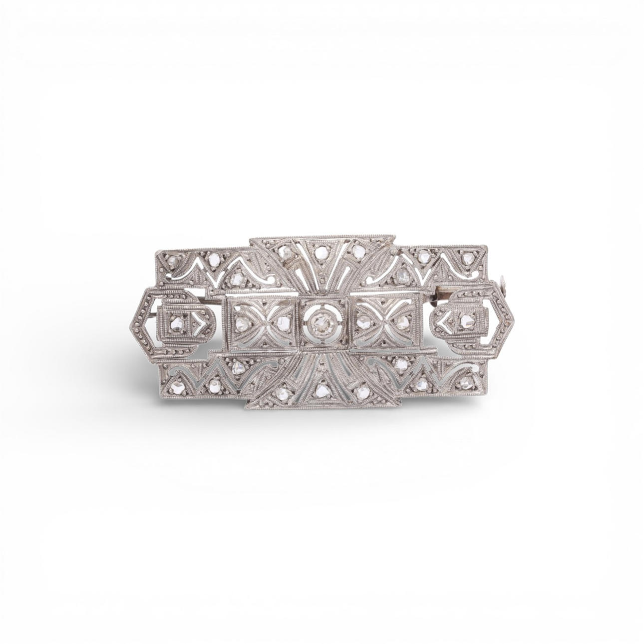 Art Deco style diamonds brooch.