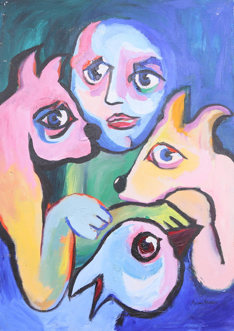 ALLAN HANSON. "The eternal striving", olja på duk, signerad.