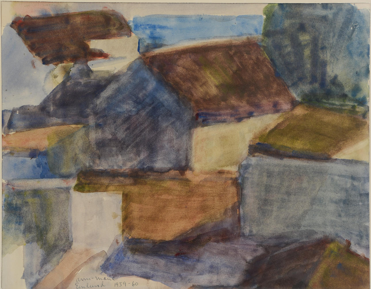 ANN-MARIE ENLUND. Composition, watercolour on paper, signed, dated 1959-60.