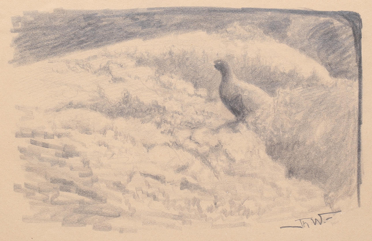 THURE WALLNER. Drawing, signed.