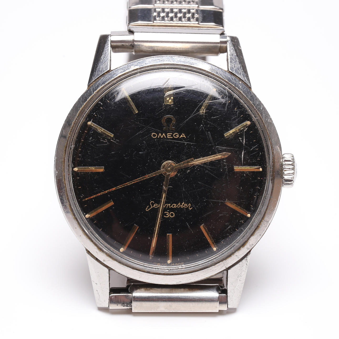 OMEGA, Seamaster 30, Armbandsur, stål, flexlänk.