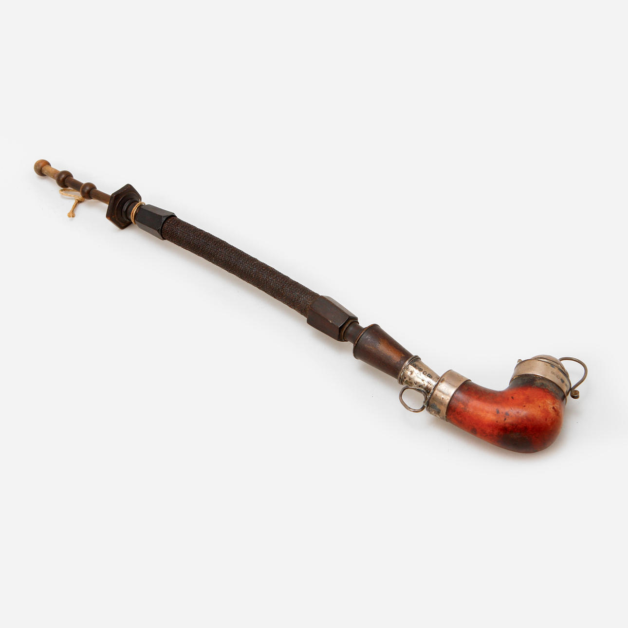 TOBAKSPIPA, bl.a silver, sent 1880-tal.