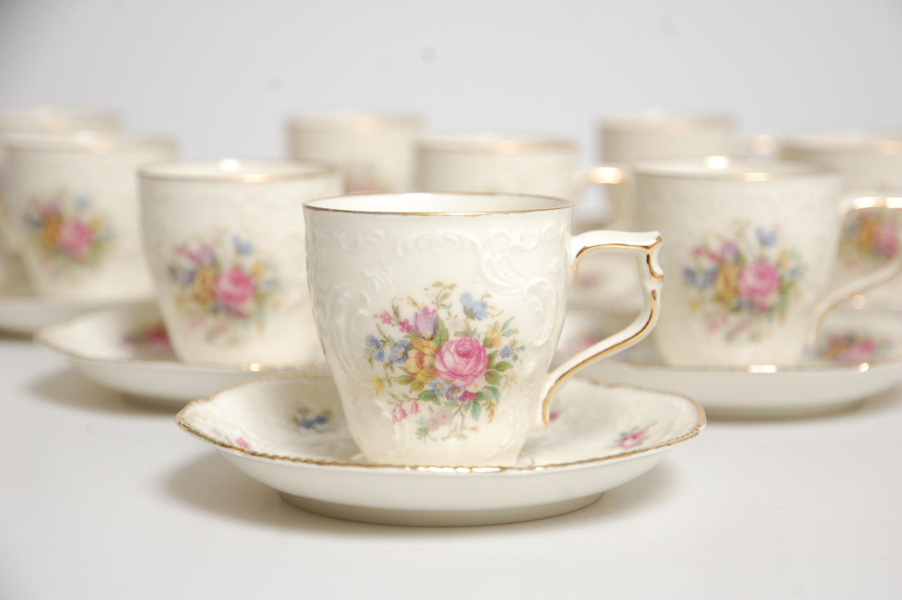 ESPRESSOKOPPAR, 24 delar Sanssouci, Rosenthal.