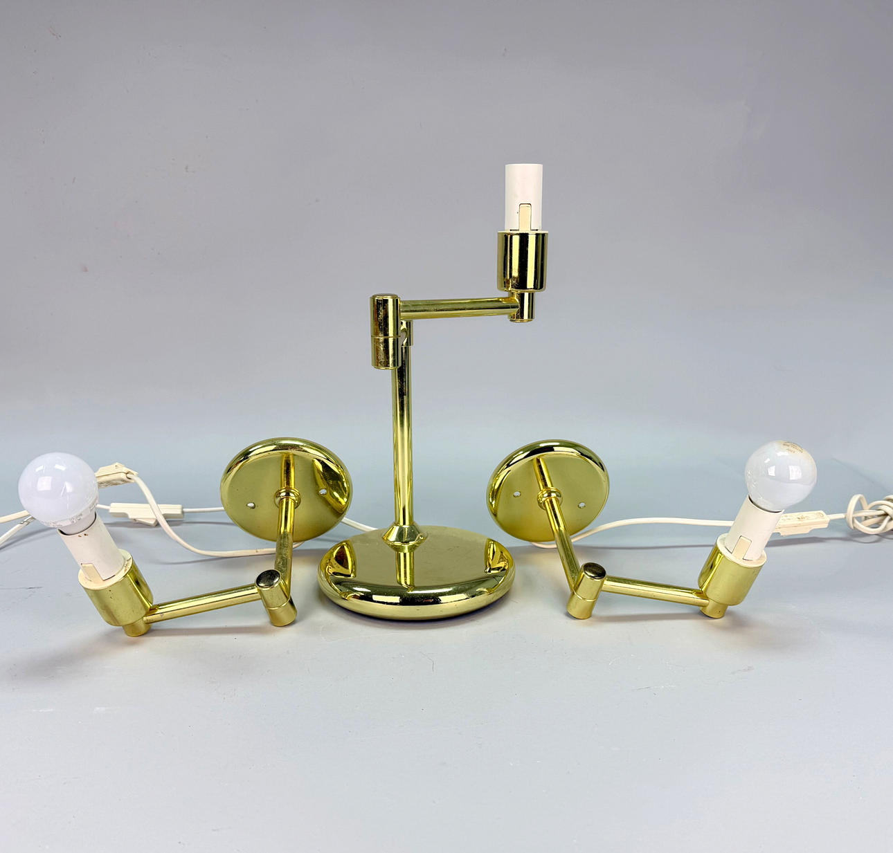 WALL LAMPS 2 pcs & TABLE LAMP 1 pcs - brass, 1900 pcs.