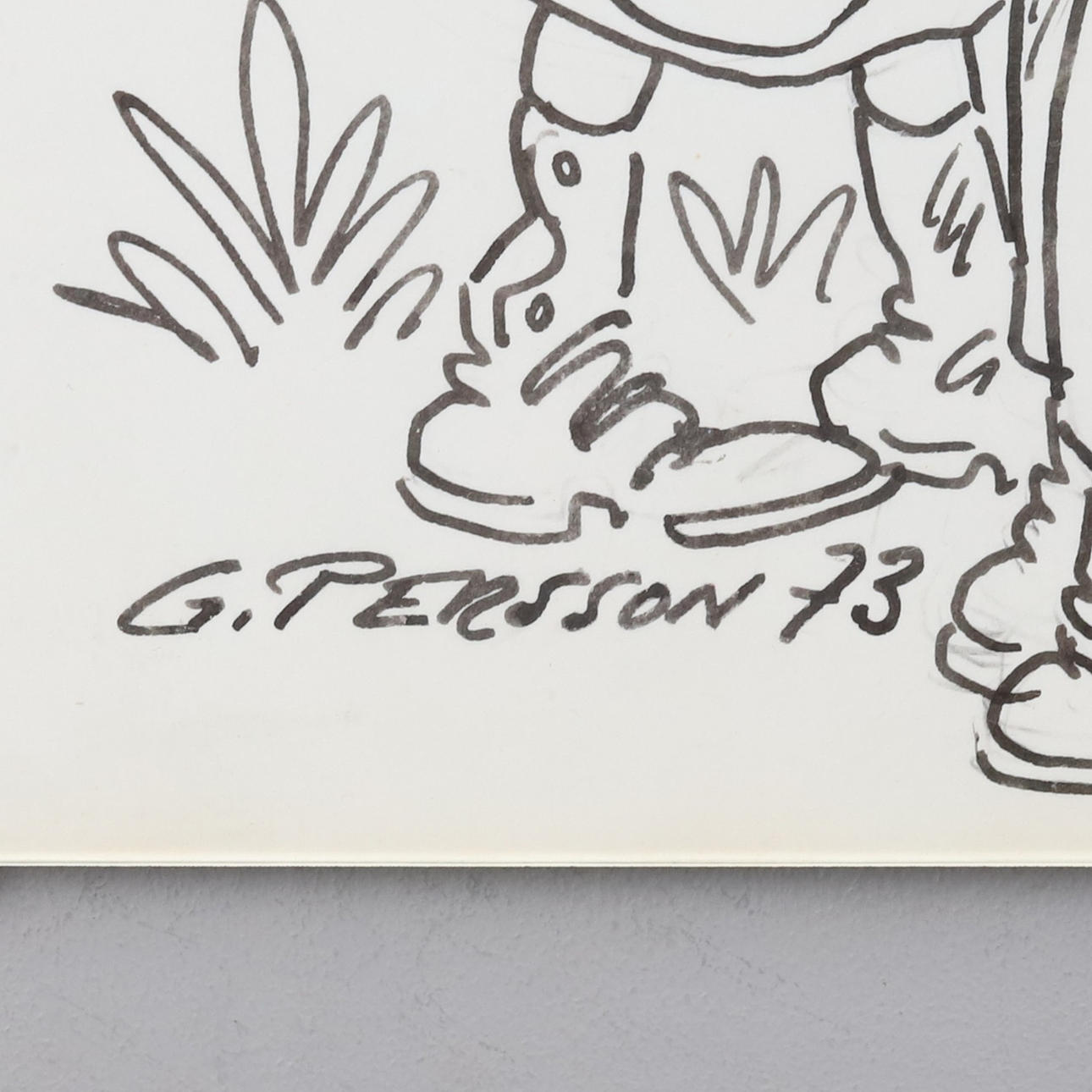 GUNNAR PERSSON. KRONBLOM, ink drawing, signed and dated -73. Art ...