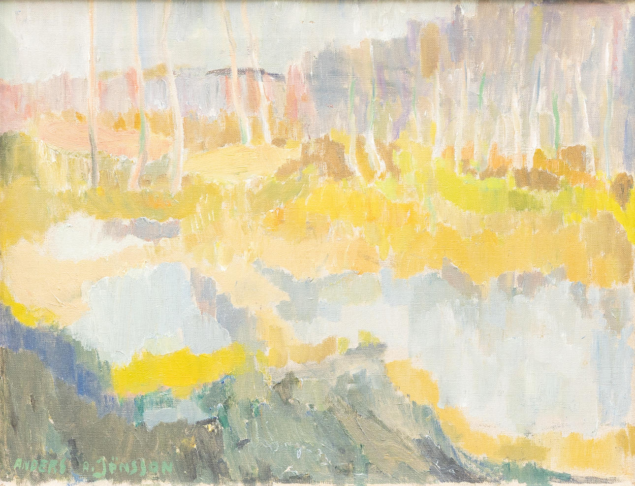 ANDERS A JÖNSSON (1907–2002). “Kärret” oil on canvas, signed.