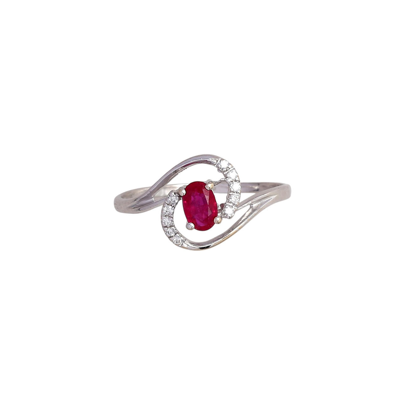 Ruby and diamonds ring.
