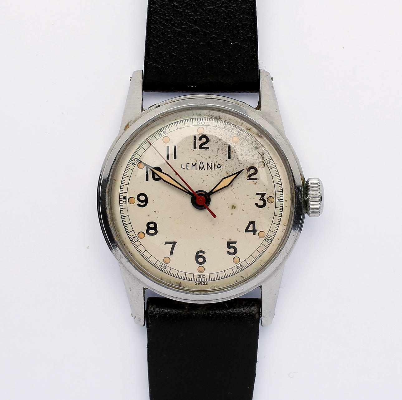 ARMBANDSUR, stål, Lemania, 1900-talets mitt.