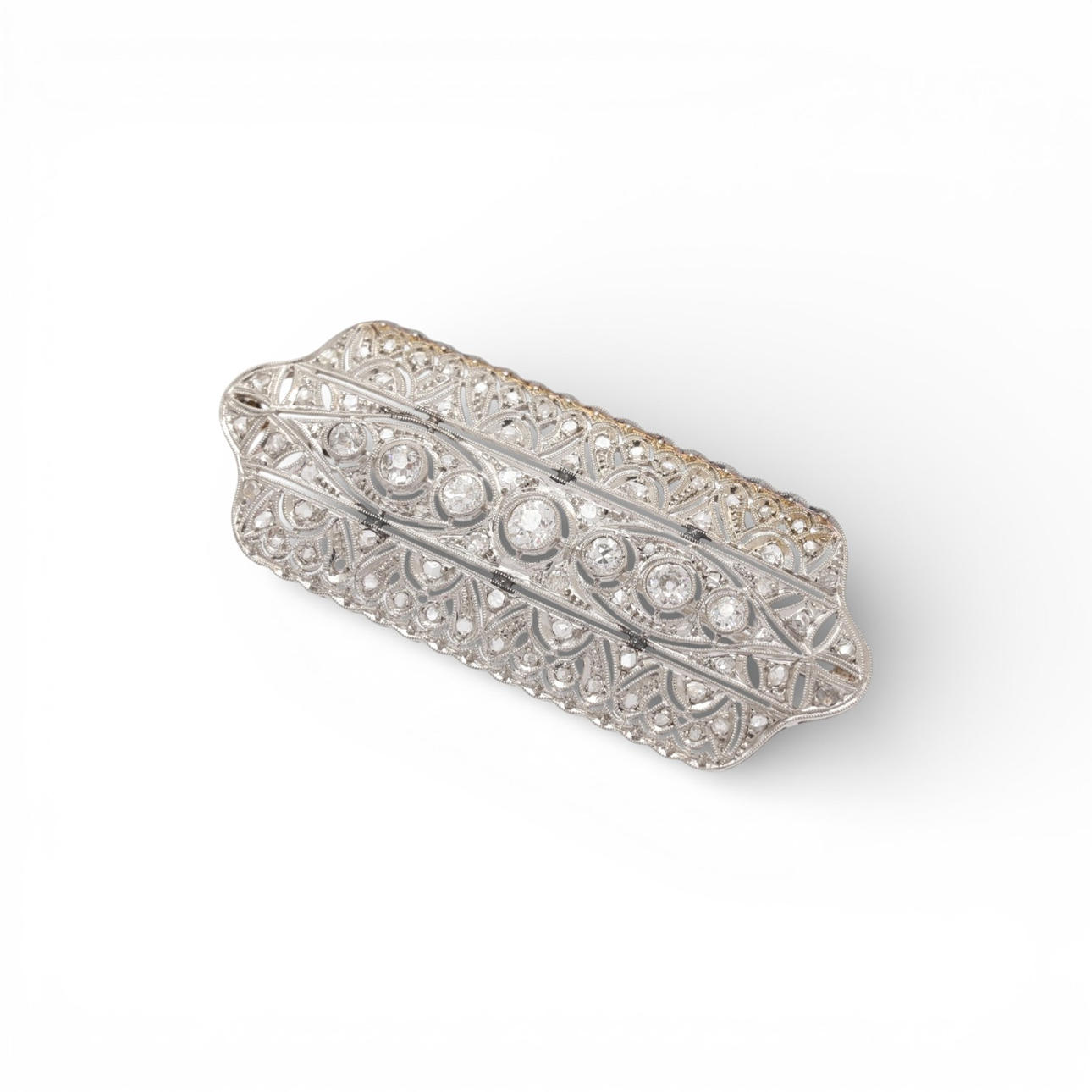 Art Deco style diamonds brooch.