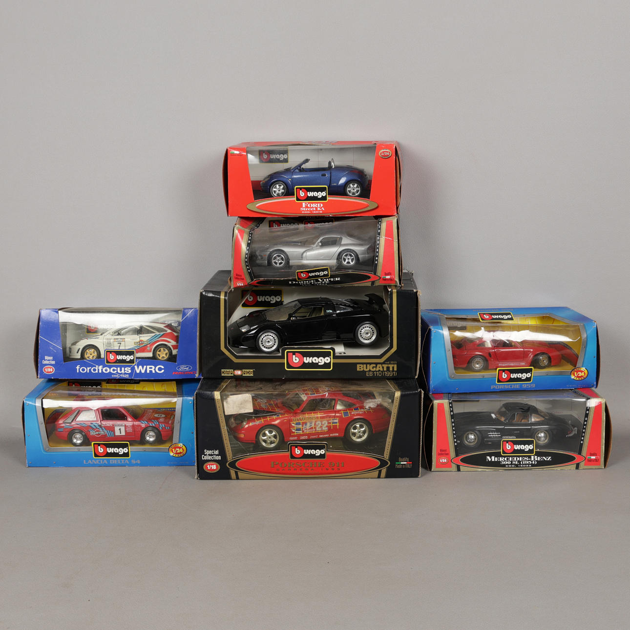 EIGHT VARIOUS BURAGO MODEL CARS (8).