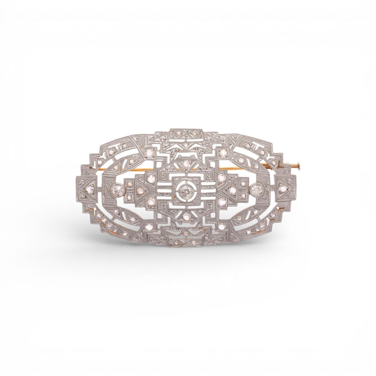 Art Deco style diamonds brooch.