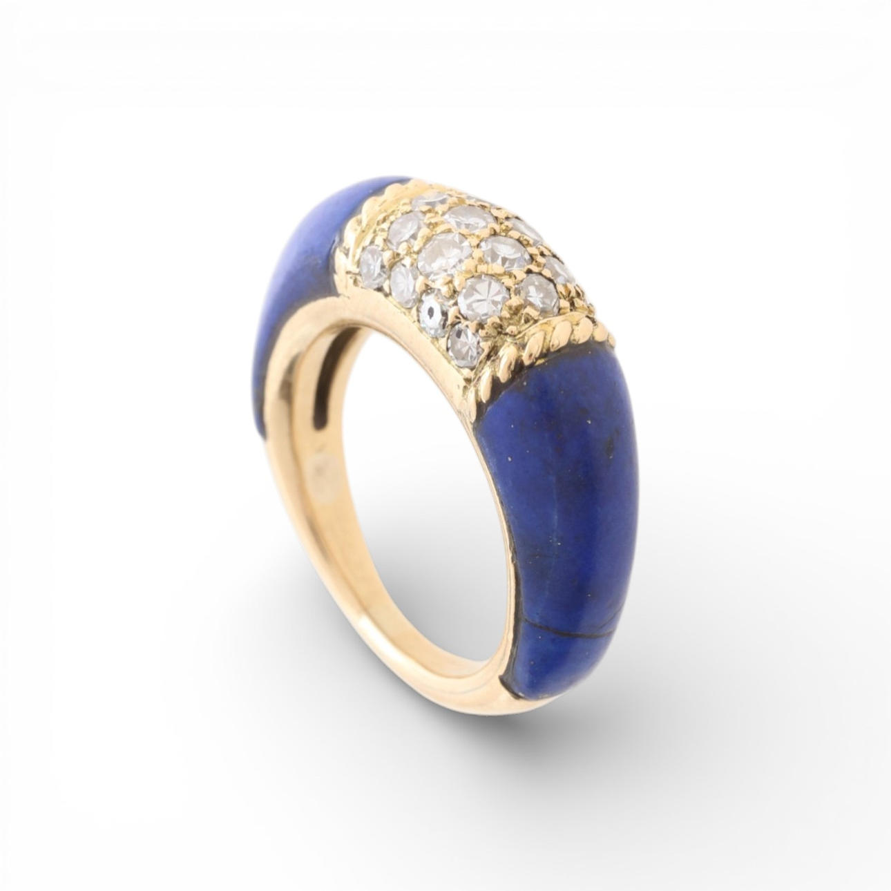 French diamonds and lapis lazuli ring.