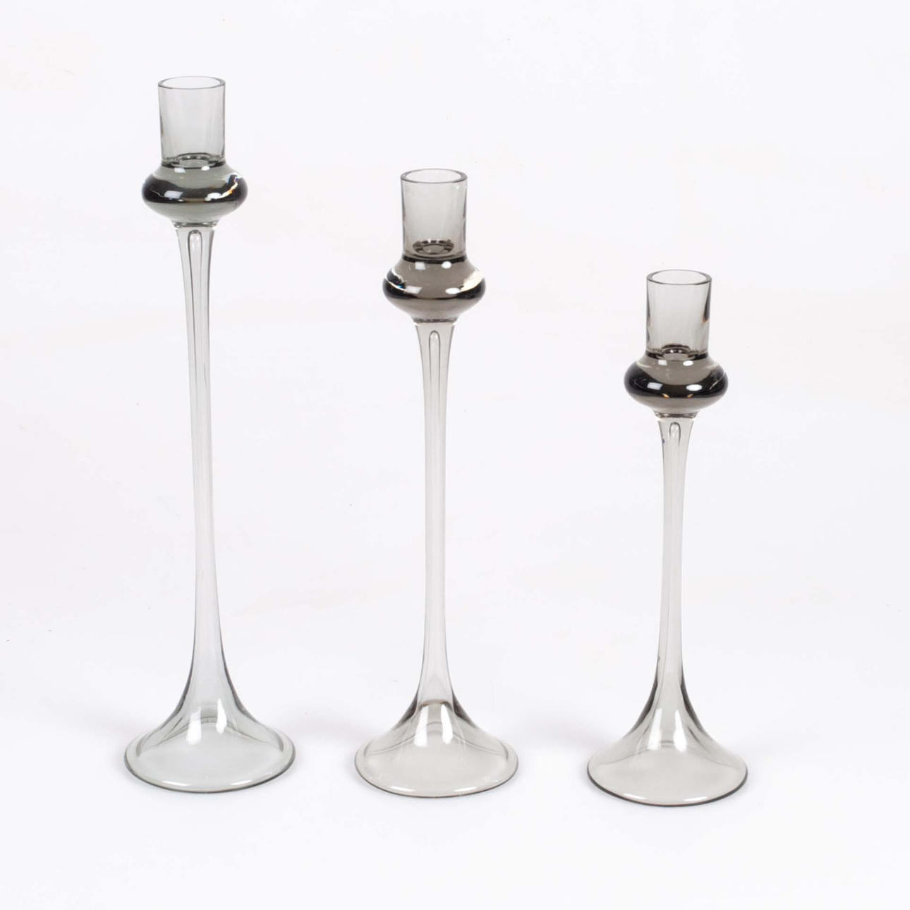 ELSA SÖDERBERG. Ljusstakar, 3 st, glas, Hovmantorp.