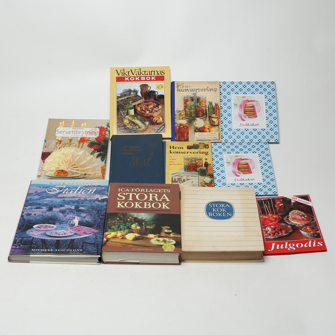 BAKE AND COOKBOOKS, 11 pieces.