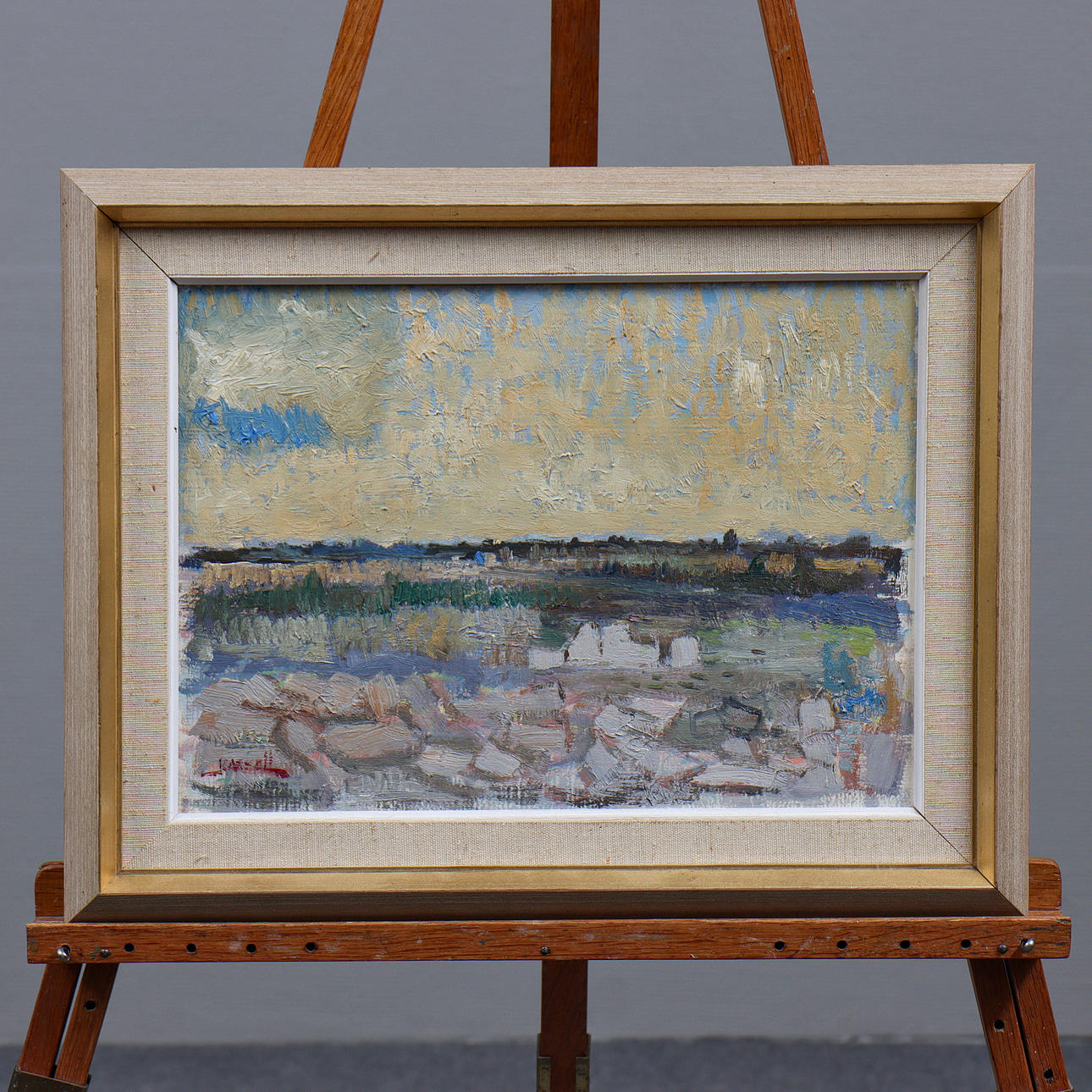 UNIDENTIFIED ARTIST, OIL ON PANEL, SIGNED.