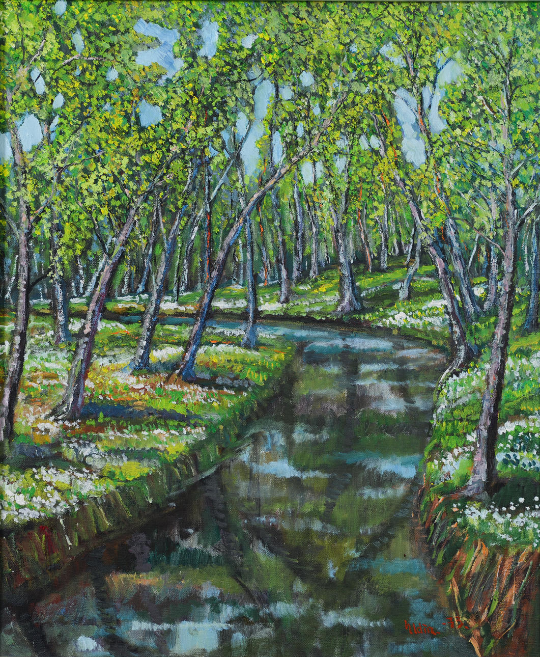 HENRY ELDIN. "Nate ån", oil on canvas, signed, dated 1973.