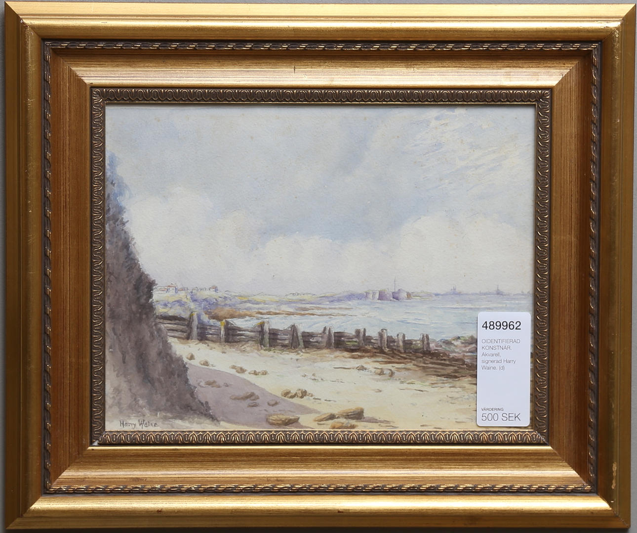 OIDENTIFIERAD KONSTNÄR. Watercolour, signed Harry Waine.