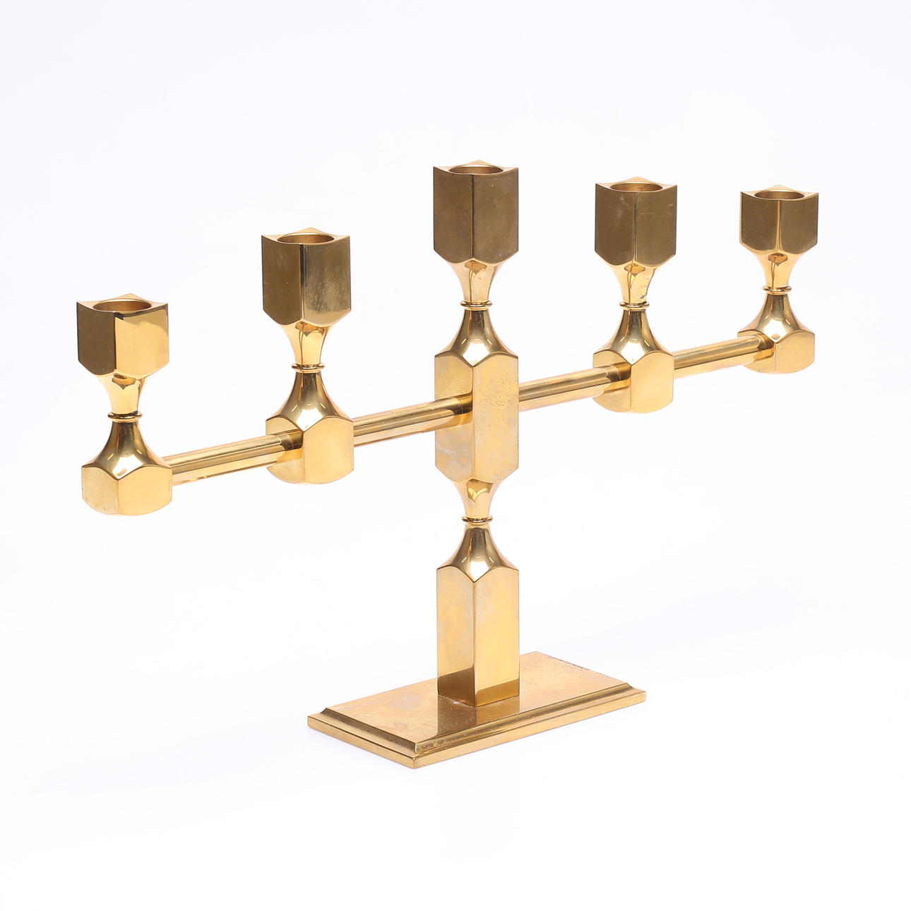 KANDELABER, 5 armad, Gusum Mässing, 2001.