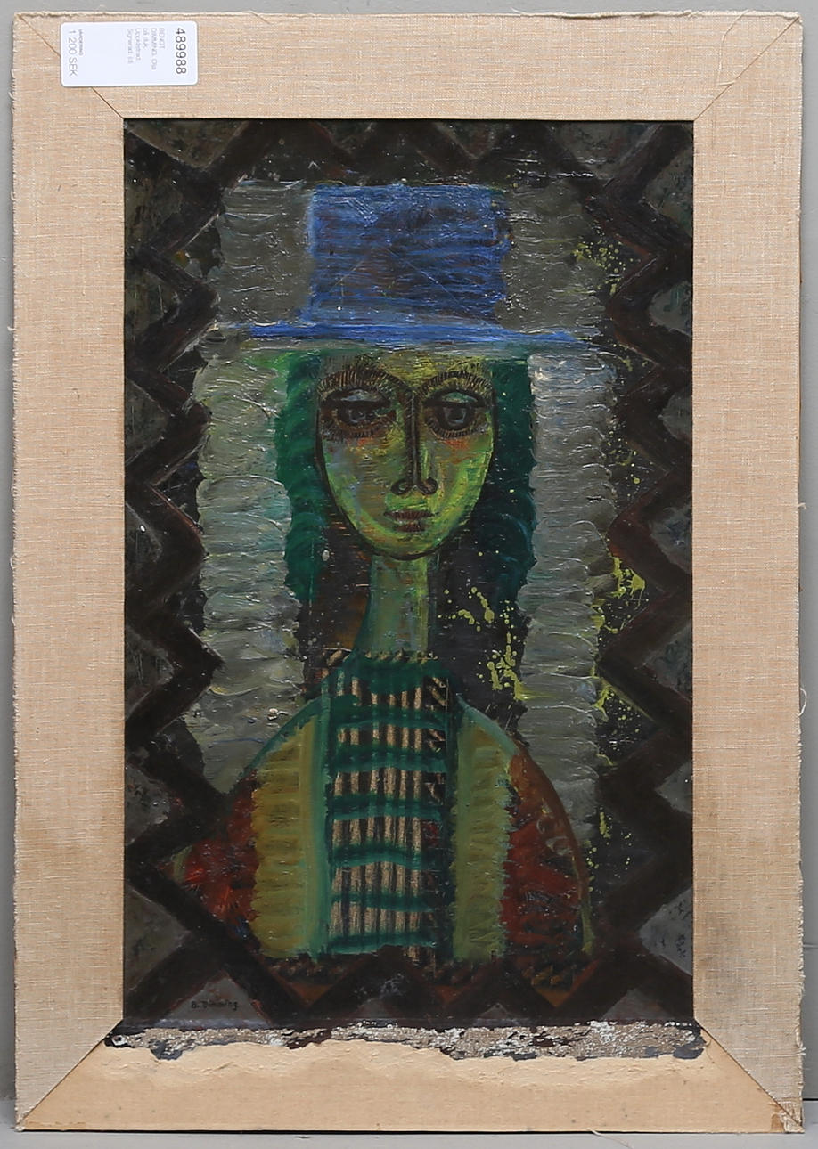 BENGT DIMMING. Olja på duk. Uppklistrad. Signerad.