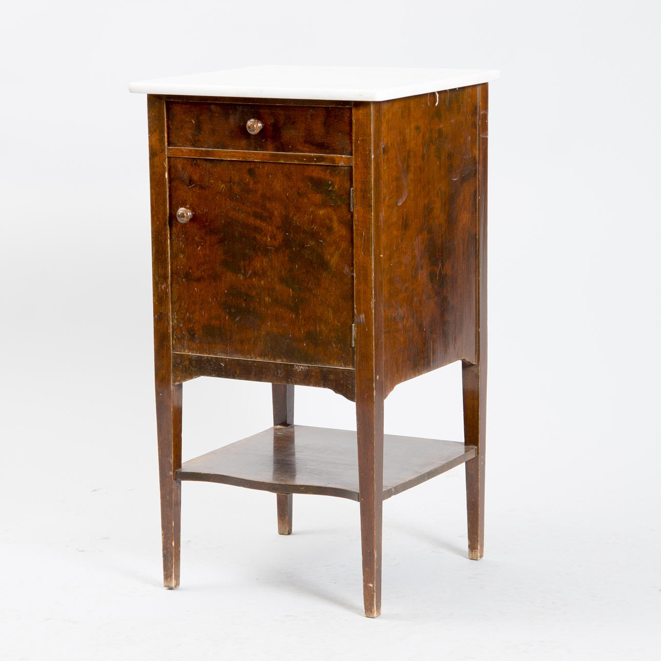 SÄNGBORD, björk med stenskiva, tidigt 1900-tal.