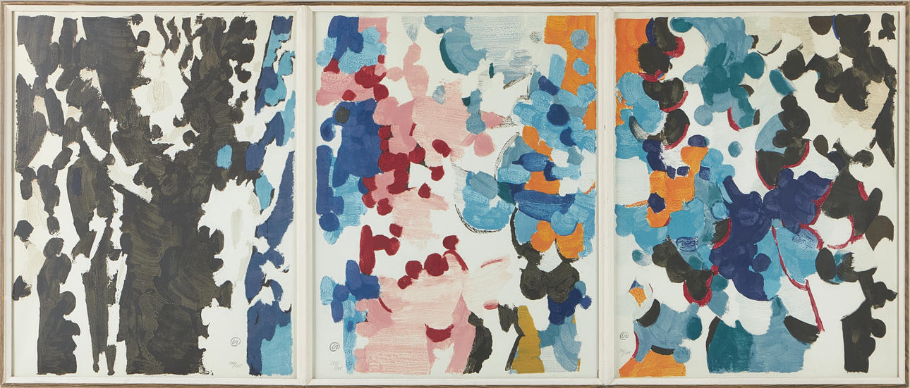 LENNART RODHE. Triptyk, litografi, signerad, numrerad 134/185. Konst ...