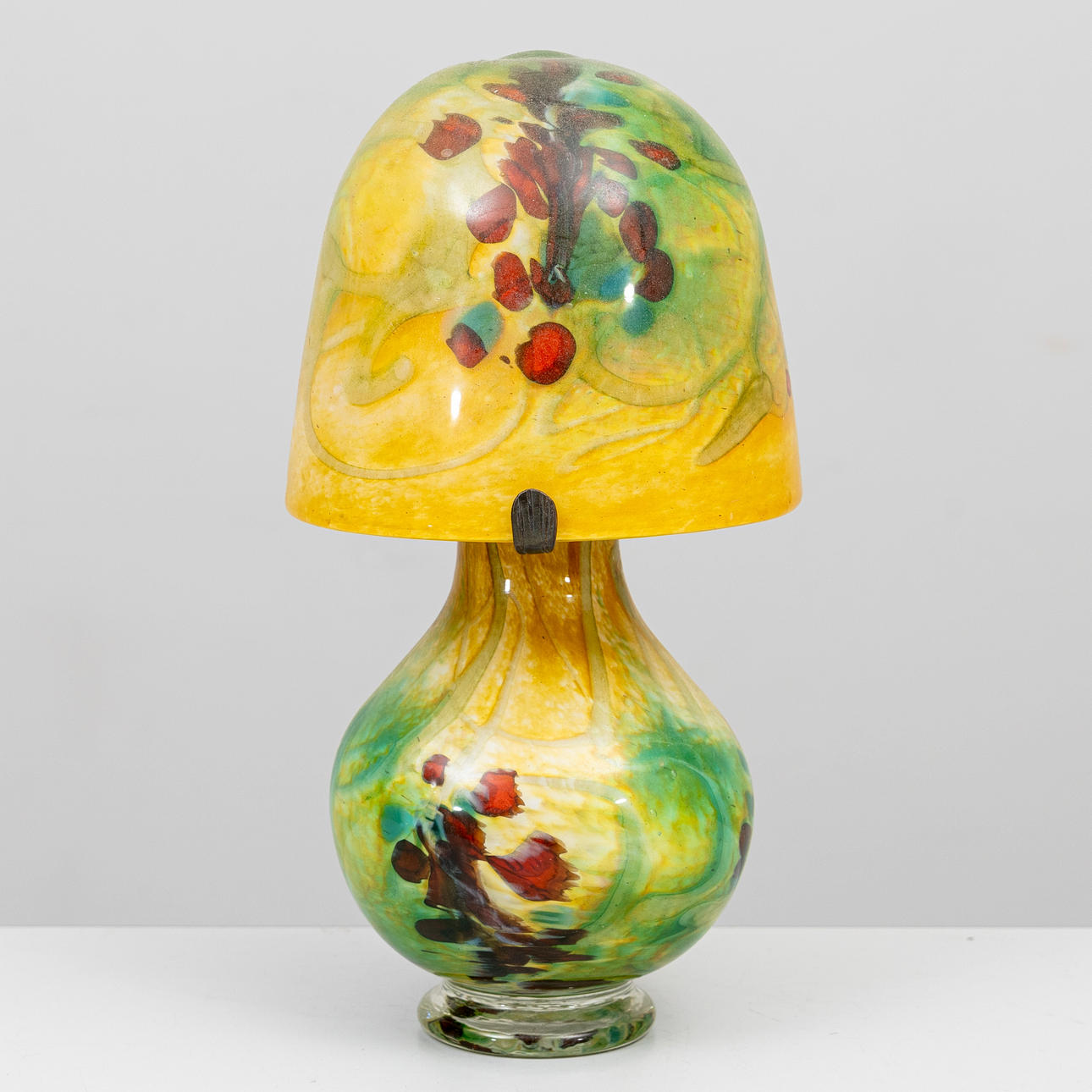 A glass table lamp signed Jean Pierre Cinquilli.
