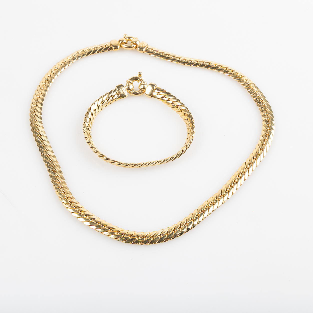COLLIER & ARMBAND, Uno A Erre, 18K guld.