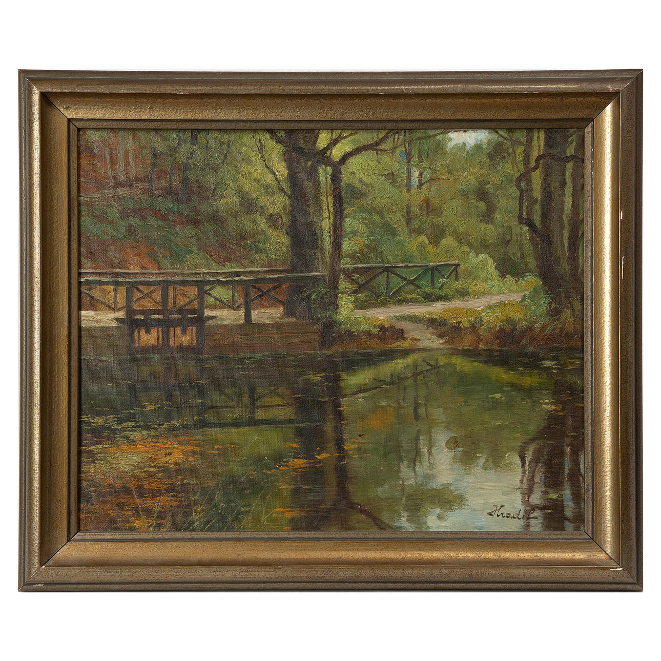 BELA HRADIL. Oil on canvas, signed.