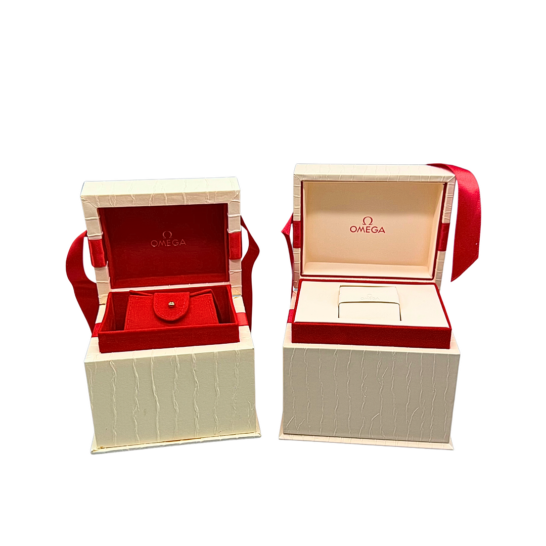 PAIR OF WATCH BOXES, OMEGA, ORIGINAL.