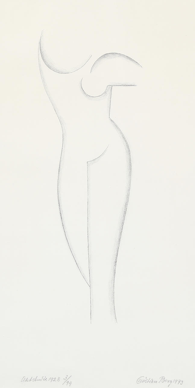 CHRISTIAN BERG. Document study 1928, lithograph, signed and numbered 3/99, dated 1973.