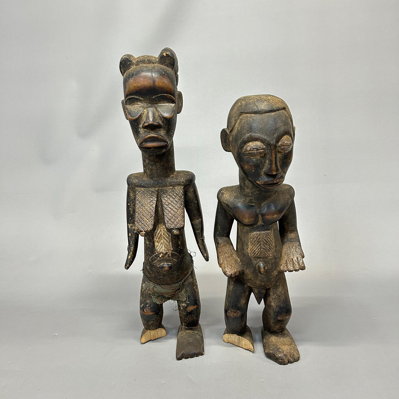 TWO AFRICAN TRIBAL FIGURES.