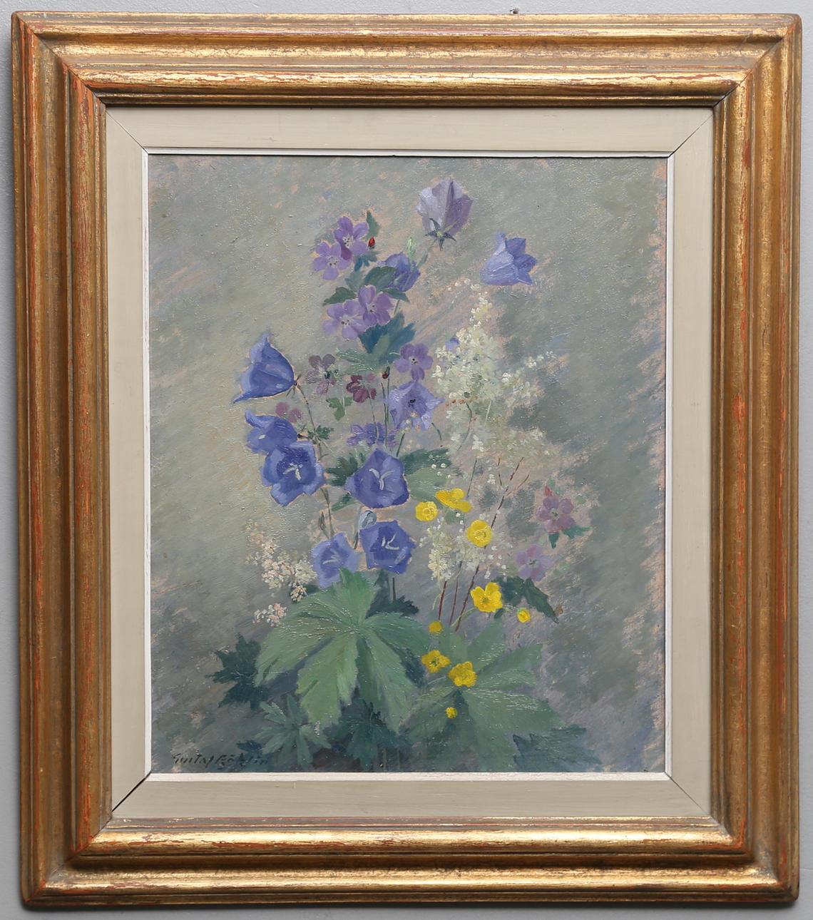 GUSTAF BÖKLIN. Olja på pannå, signerad.