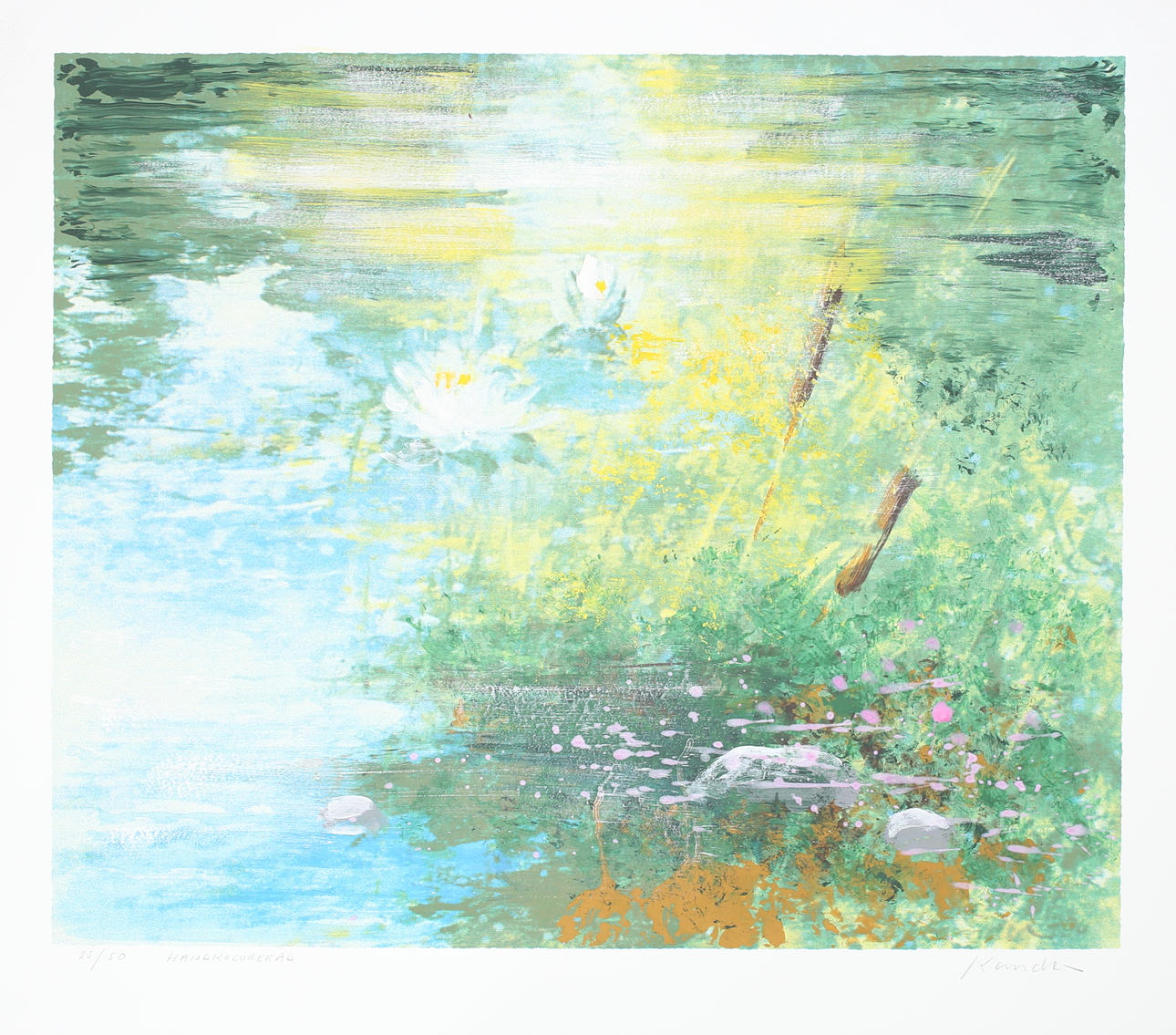 LEIF KANDER. Näckroser, handkolorerad nr 25/50, signerad Kander.