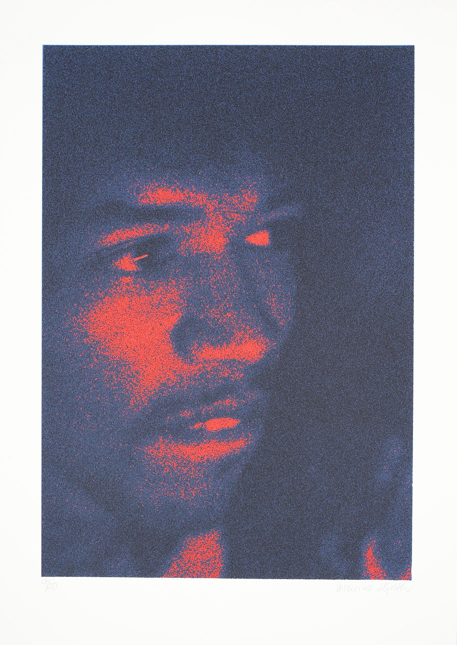 VERONICA HJORT. Jimmy Hendrix, färgserigrafi nr 9/20, signerad.