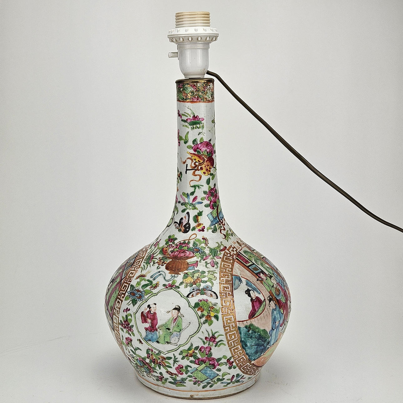 TABLE LAMP, porcelain, Canton, China, 19th century.