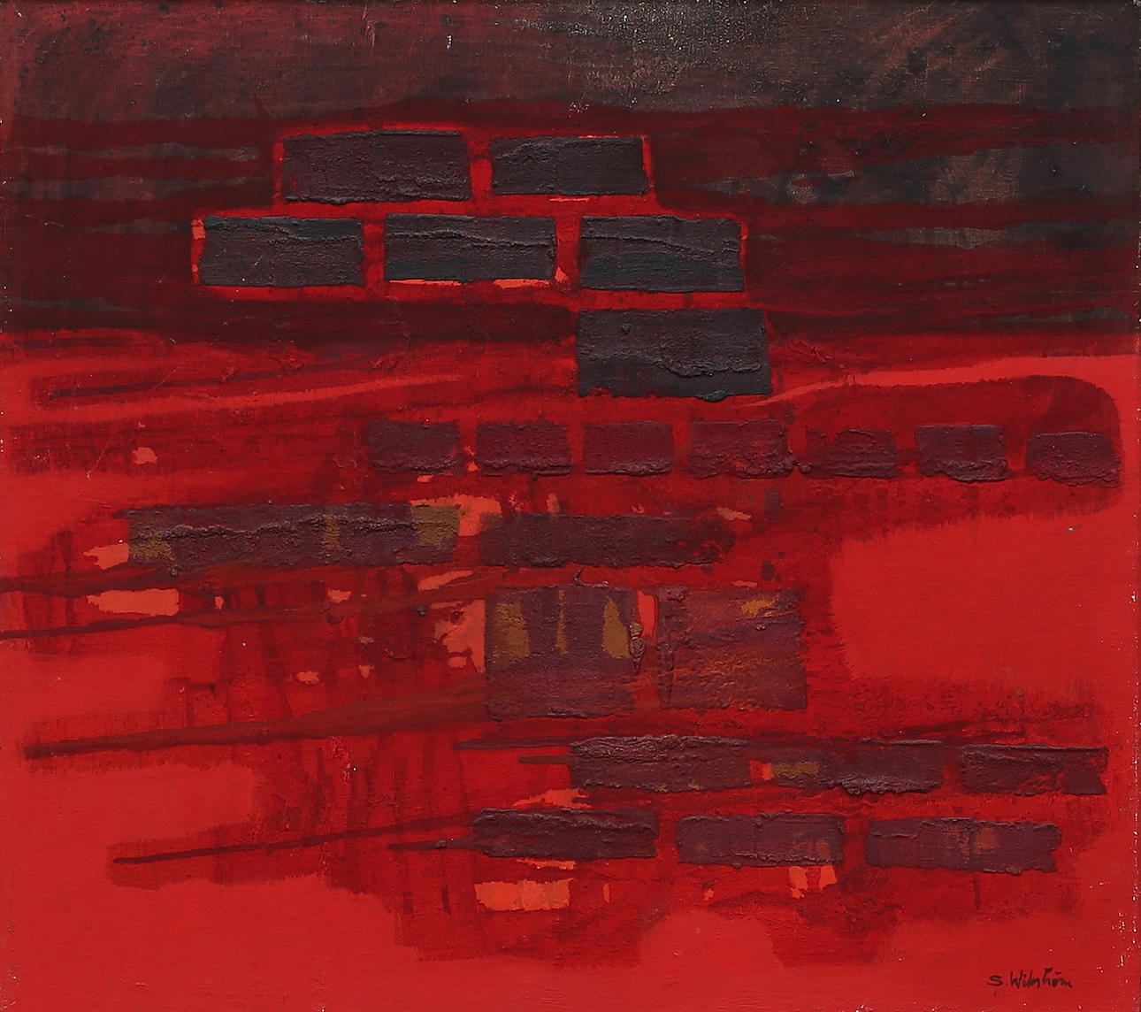 STURE WIKSTRÖM. (1921-1993) Stockholm/Gamleby. Composition, oil on ...