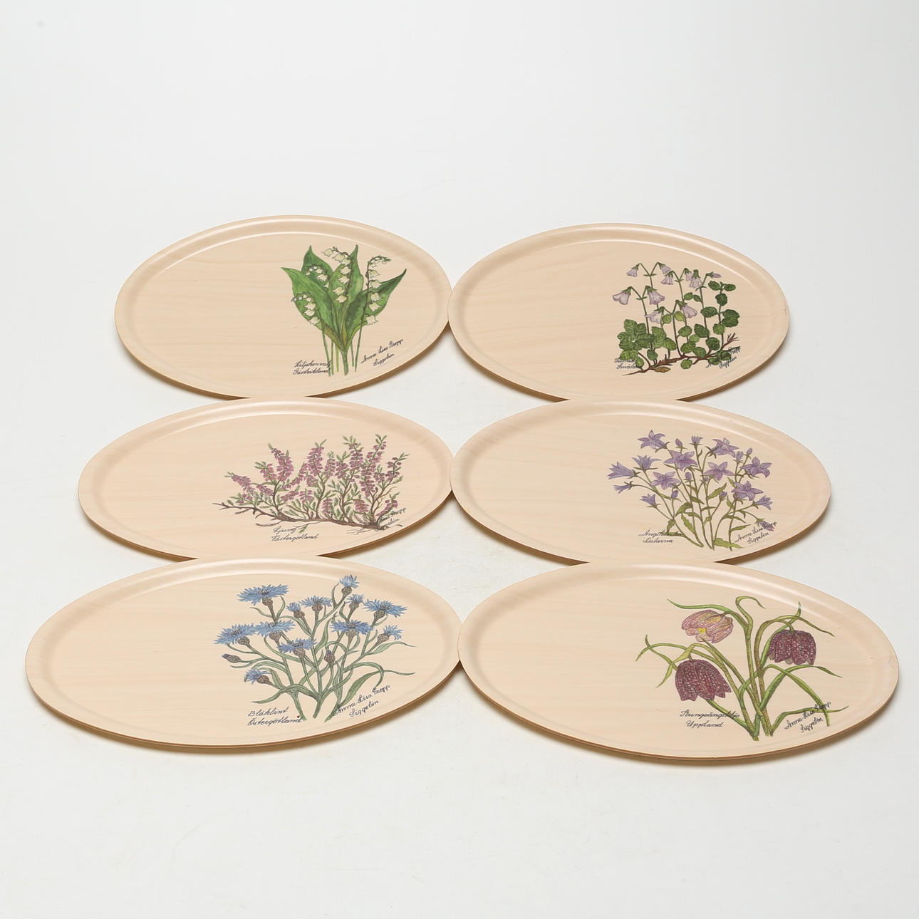 BRICKOR, 5 st med blommotiv.